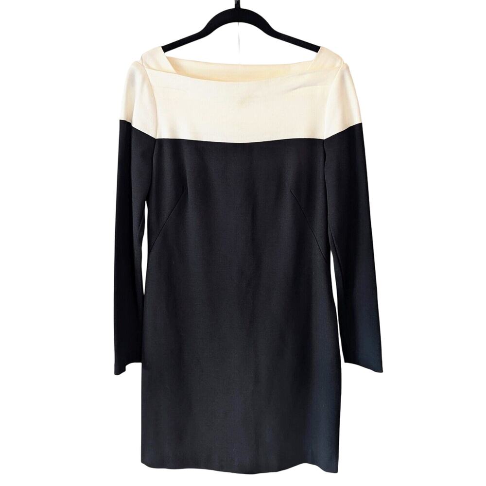 Trina Turk Boat Neck Sheath Dress Sz 6 Colorblock Lined Classic Chic Party Work